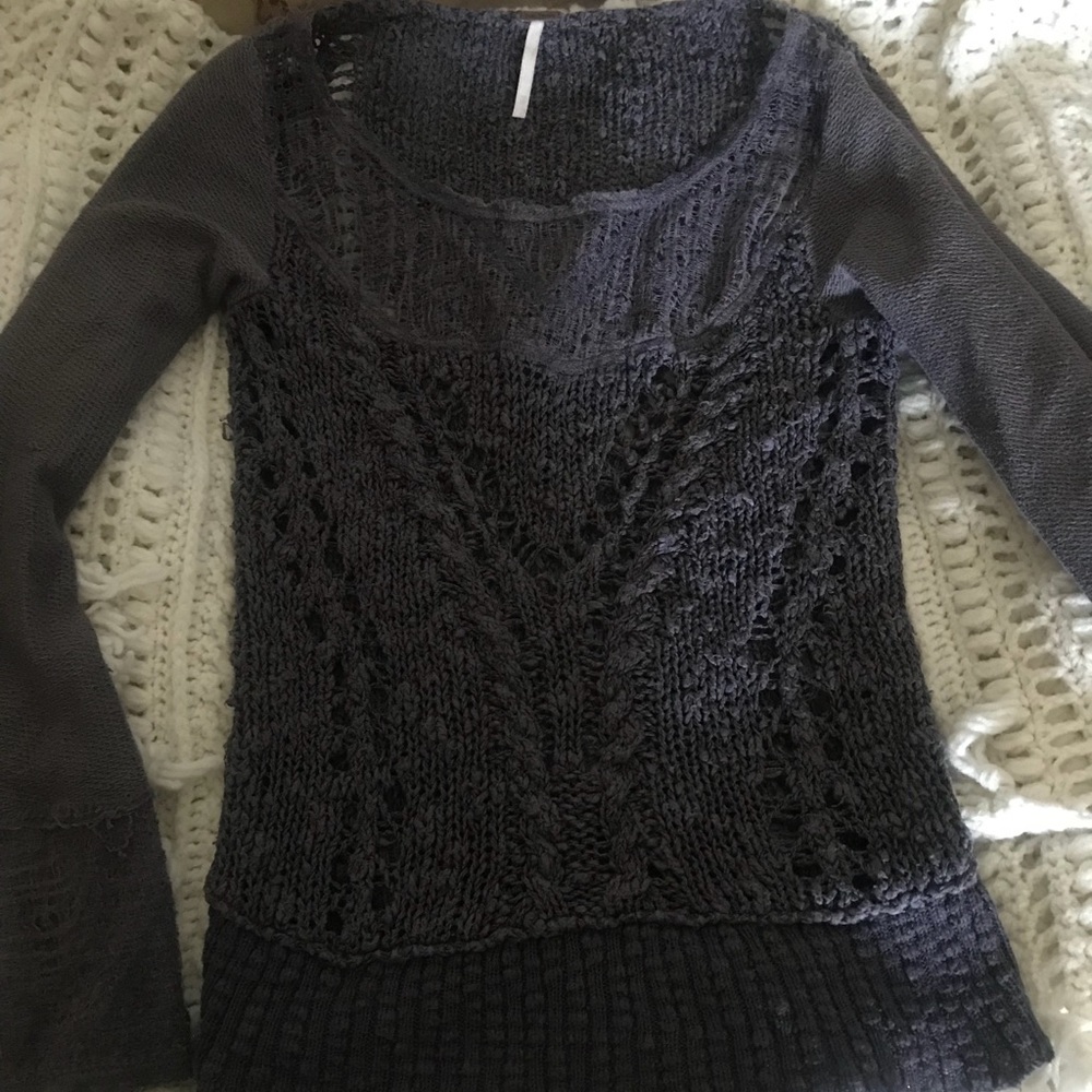 free people gray long sleeve size XS
